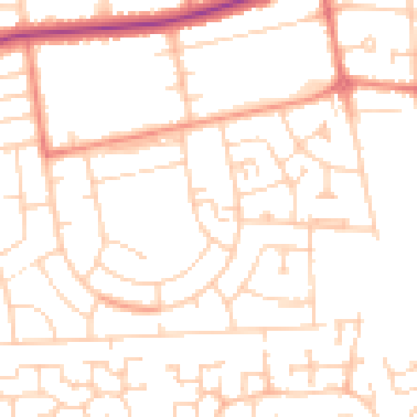 Daytime road noise heatmap for DN33 1SA