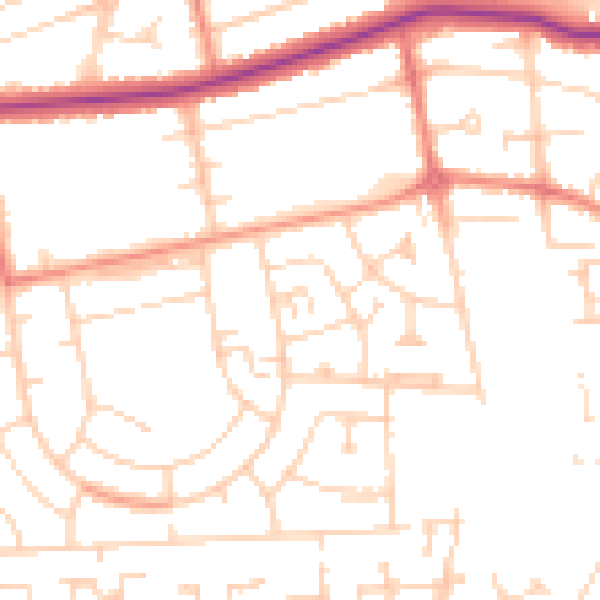 Daytime road noise heatmap for DN33 1SB