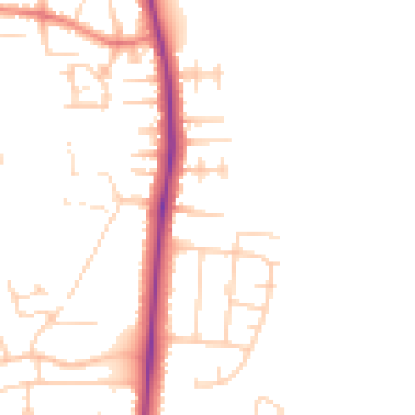 Daytime road noise heatmap for DN33 2AT