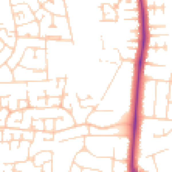 Daytime road noise heatmap for DN33 2BL