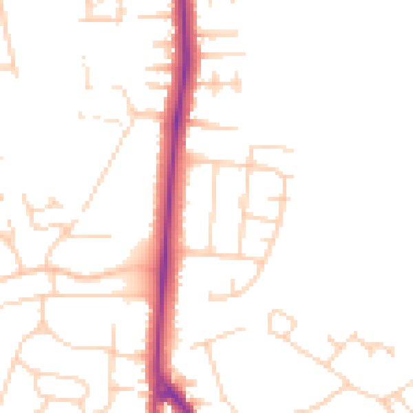 Daytime road noise heatmap for DN33 2DA