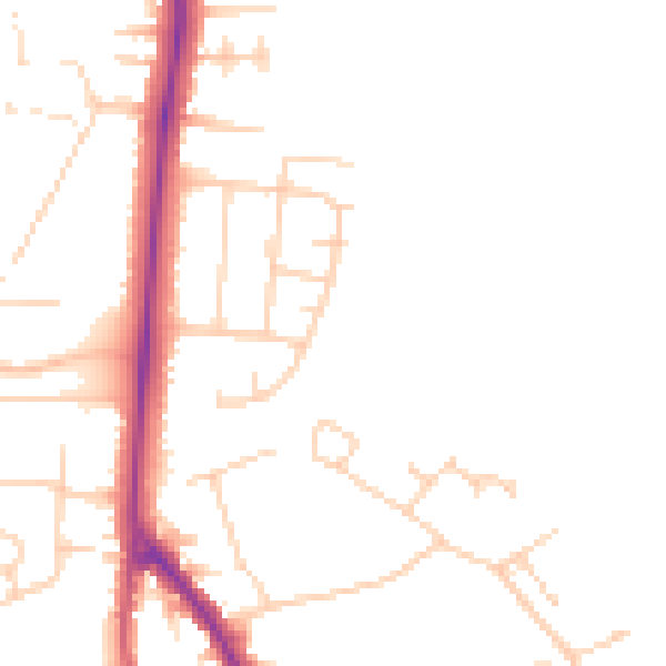 Daytime road noise heatmap for DN33 2DH