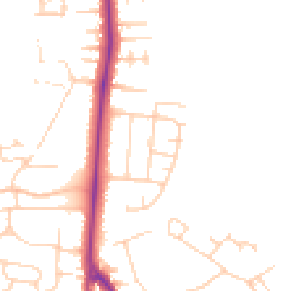 Daytime road noise heatmap for DN33 2DL