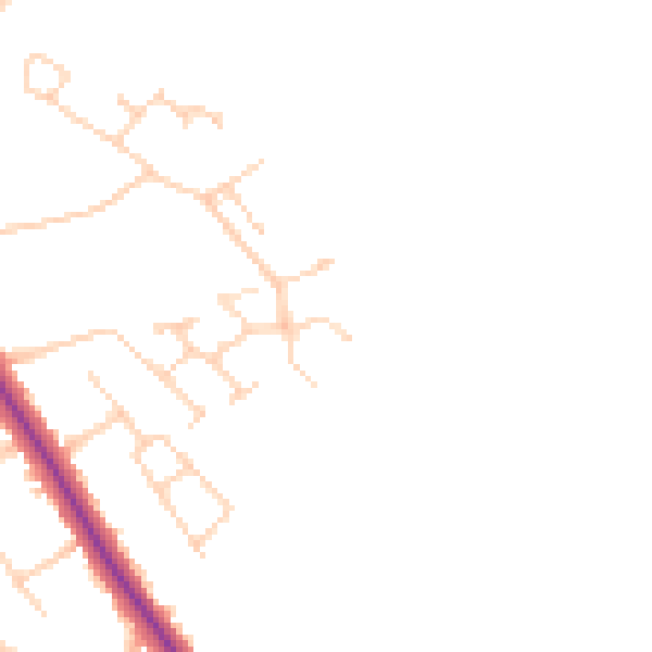 Daytime road noise heatmap for DN33 2EQ