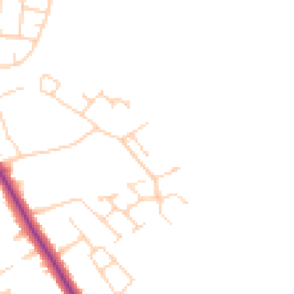 Daytime road noise heatmap for DN33 2ES