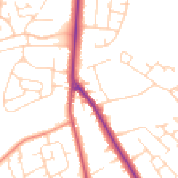Daytime road noise heatmap for DN33 2ET