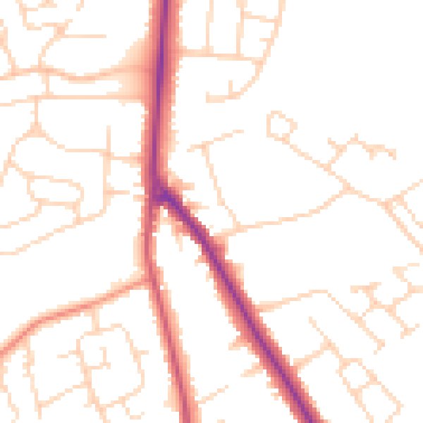 Daytime road noise heatmap for DN33 2EU