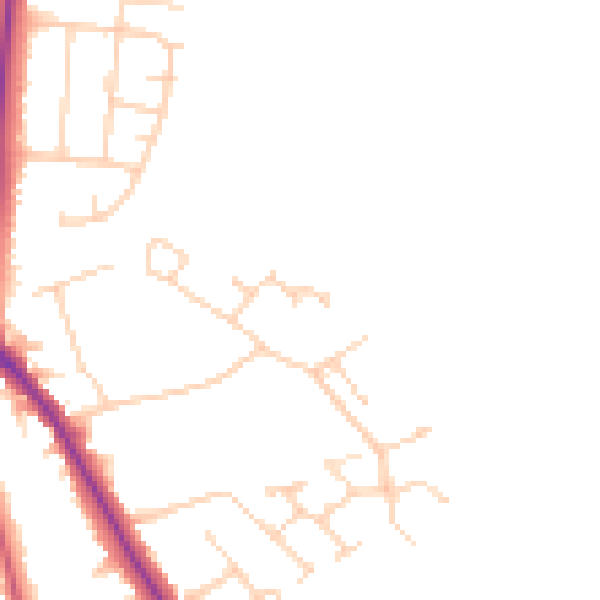 Daytime road noise heatmap for DN33 2FB