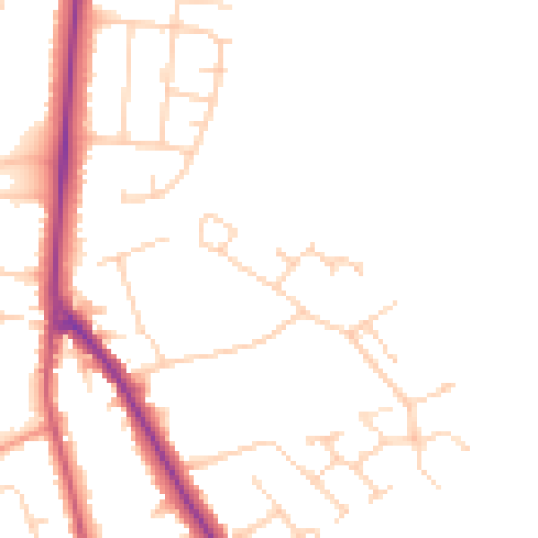 Daytime road noise heatmap for DN33 2HE