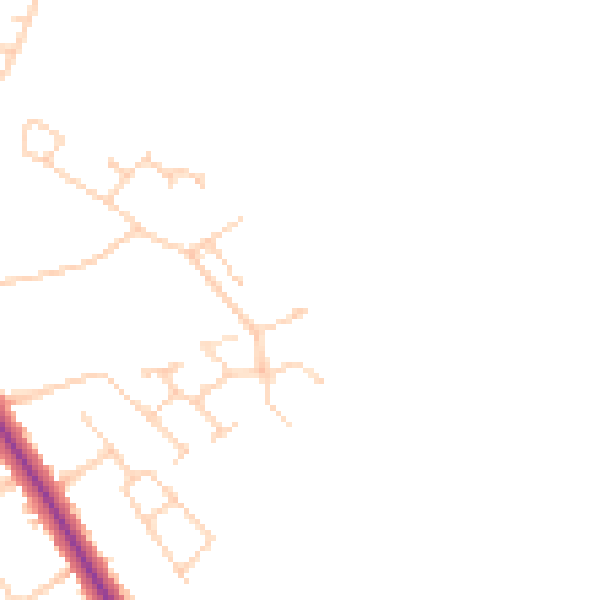 Daytime road noise heatmap for DN33 2HW