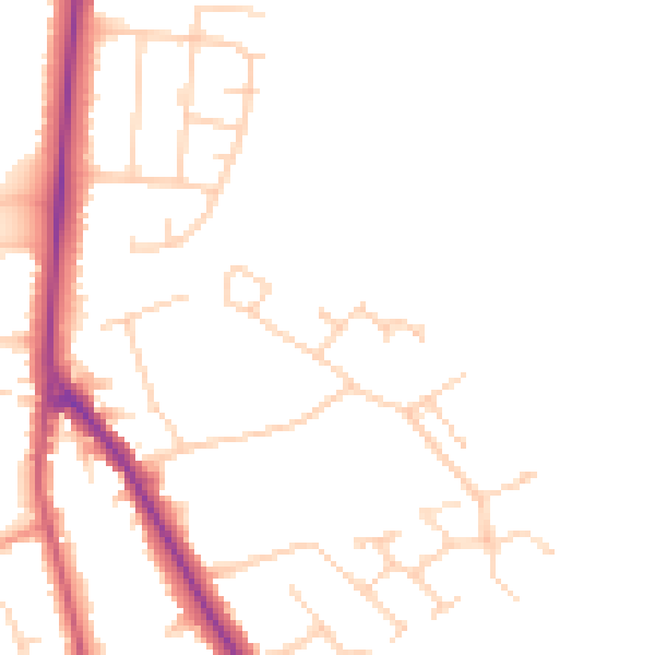Daytime road noise heatmap for DN33 2HZ