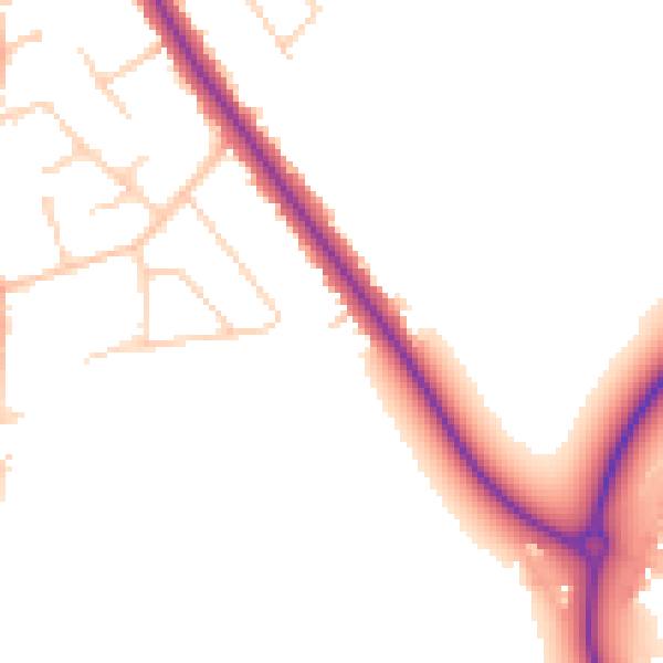 Daytime road noise heatmap for DN33 2LD