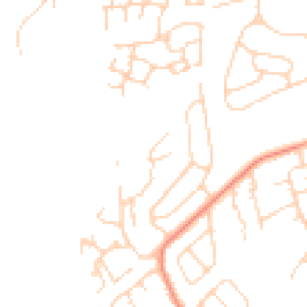 Daytime road noise heatmap for DN33 3AZ
