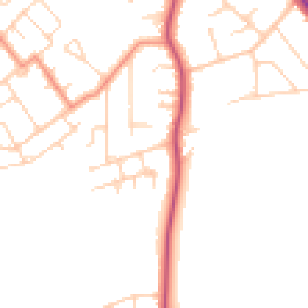 Daytime road noise heatmap for DN33 3BE