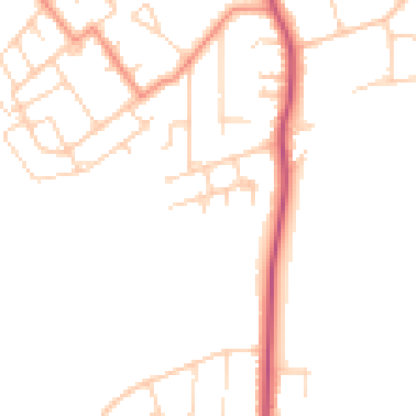Daytime road noise heatmap for DN33 3DJ