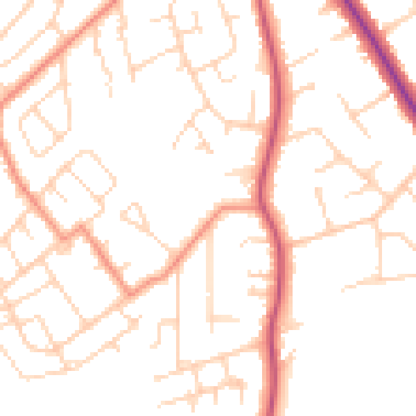 Daytime road noise heatmap for DN33 3DP