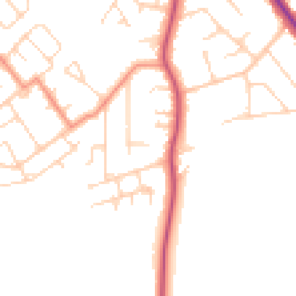 Daytime road noise heatmap for DN33 3DT