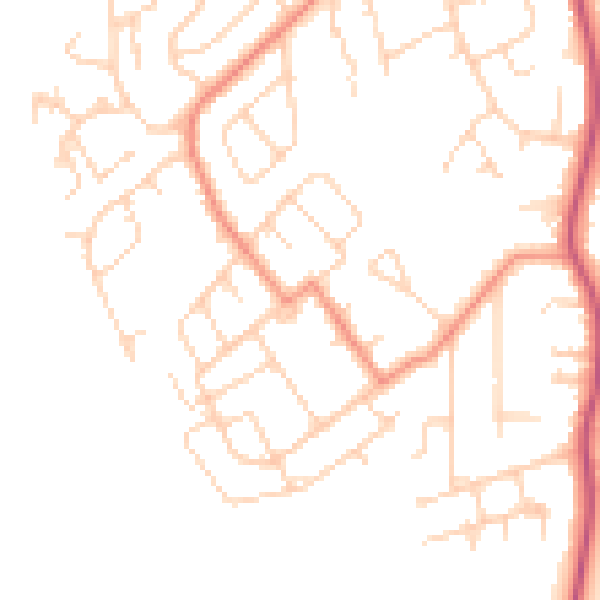 Daytime road noise heatmap for DN33 3EE