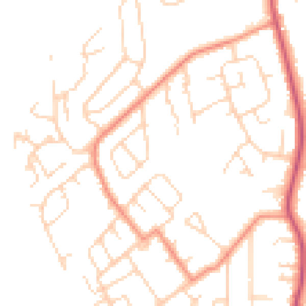Daytime road noise heatmap for DN33 3LH