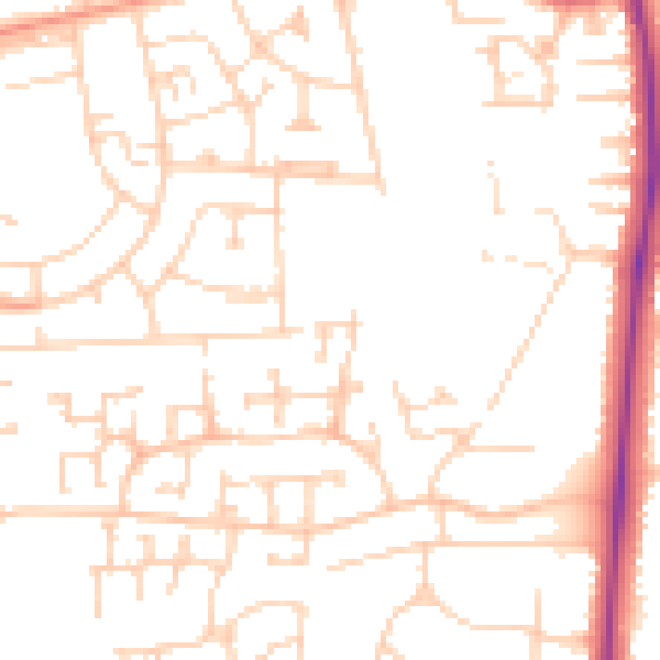 Daytime road noise heatmap for DN33 3RH