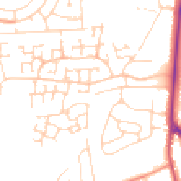Daytime road noise heatmap for DN33 3SN
