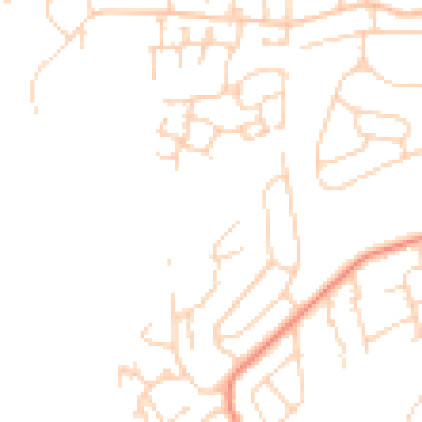 Daytime road noise heatmap for DN33 3TT