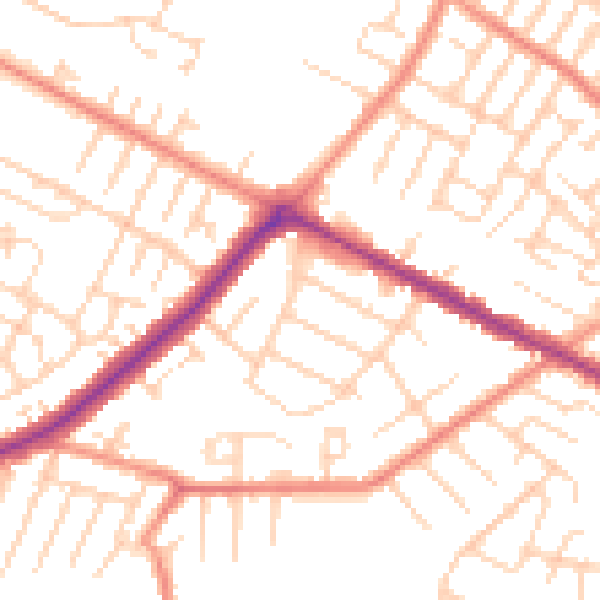 Daytime road noise heatmap for DN34 4AA