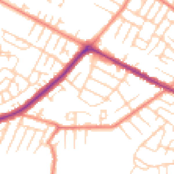 Daytime road noise heatmap for DN34 4AD