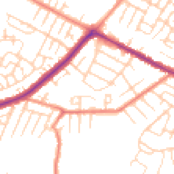 Daytime road noise heatmap for DN34 4AE