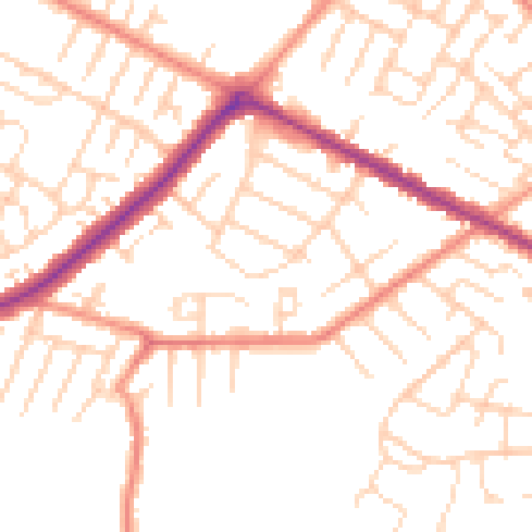 Daytime road noise heatmap for DN34 4AF