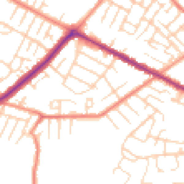 Daytime road noise heatmap for DN34 4AG