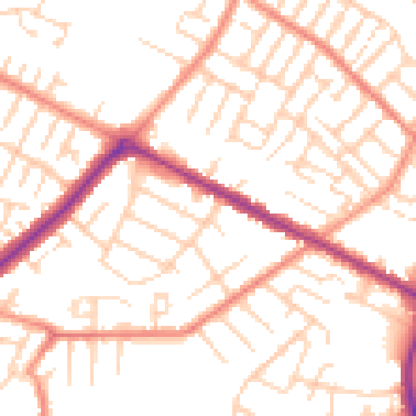 Daytime road noise heatmap for DN34 4AN