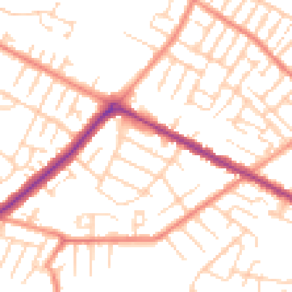 Daytime road noise heatmap for DN34 4AP