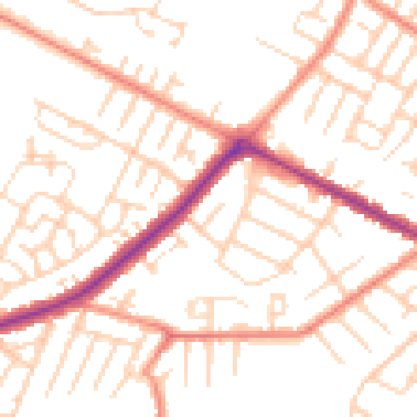 Daytime road noise heatmap for DN34 4AU