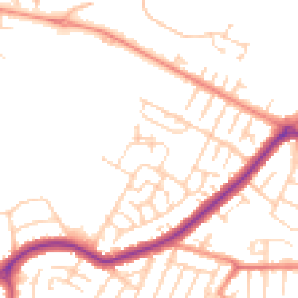 Daytime road noise heatmap for DN34 4BA