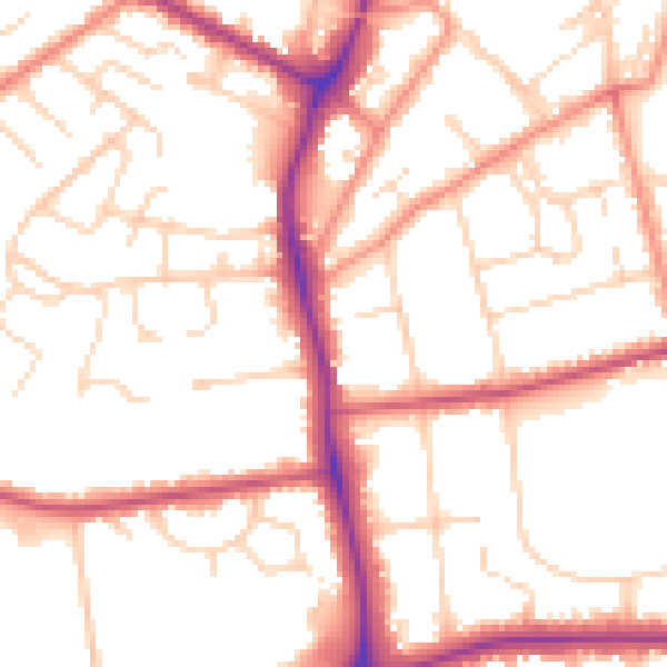 Daytime road noise heatmap for DN34 4BD