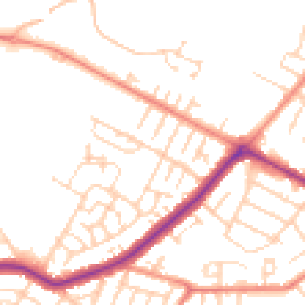 Daytime road noise heatmap for DN34 4BL
