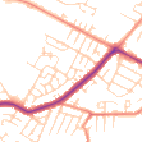 Daytime road noise heatmap for DN34 4BS