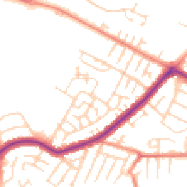 Daytime road noise heatmap for DN34 4BU