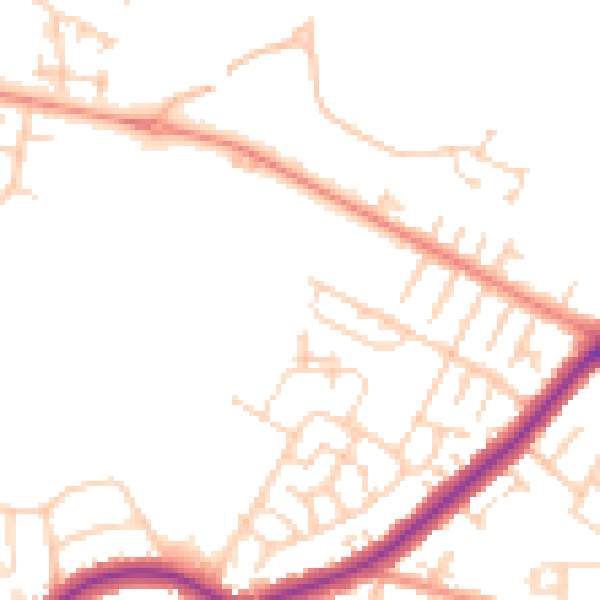 Daytime road noise heatmap for DN34 4BW
