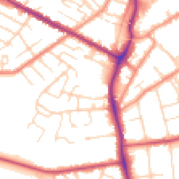 Daytime road noise heatmap for DN34 4BX