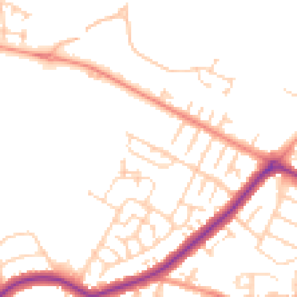 Daytime road noise heatmap for DN34 4DA