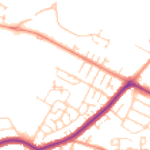 Daytime road noise heatmap for DN34 4DB