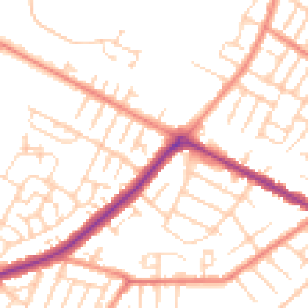 Daytime road noise heatmap for DN34 4DG