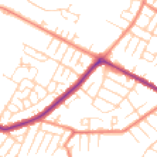 Daytime road noise heatmap for DN34 4DH