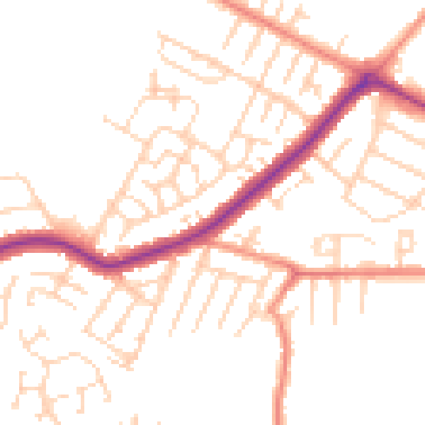 Daytime road noise heatmap for DN34 4DL