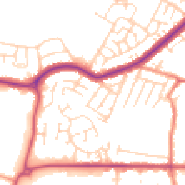 Daytime road noise heatmap for DN34 4DP