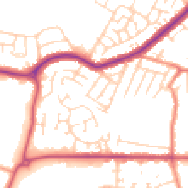 Daytime road noise heatmap for DN34 4DR