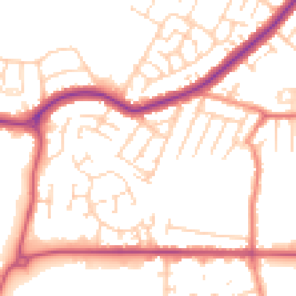 Daytime road noise heatmap for DN34 4DS