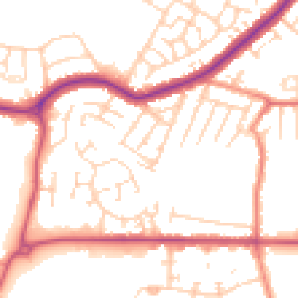 Daytime road noise heatmap for DN34 4DT